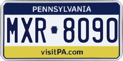 PA license plate MXR8090