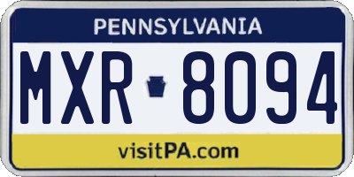 PA license plate MXR8094