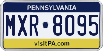 PA license plate MXR8095