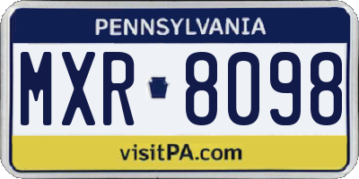 PA license plate MXR8098