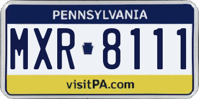 PA license plate MXR8111