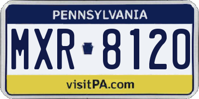 PA license plate MXR8120