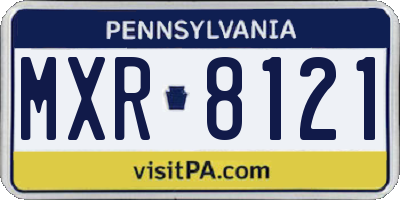 PA license plate MXR8121