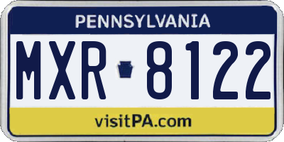 PA license plate MXR8122