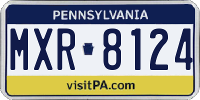 PA license plate MXR8124