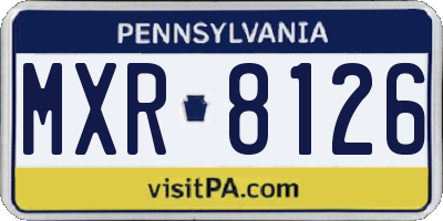 PA license plate MXR8126
