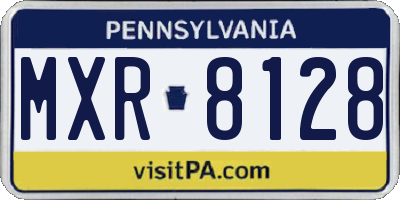 PA license plate MXR8128
