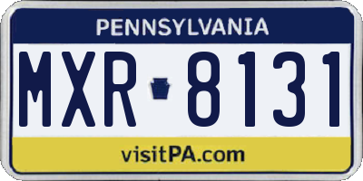 PA license plate MXR8131