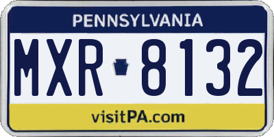 PA license plate MXR8132