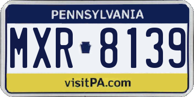 PA license plate MXR8139