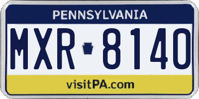 PA license plate MXR8140