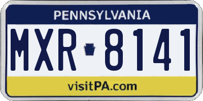 PA license plate MXR8141