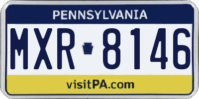 PA license plate MXR8146