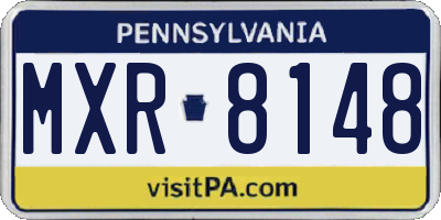 PA license plate MXR8148