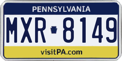 PA license plate MXR8149