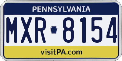 PA license plate MXR8154
