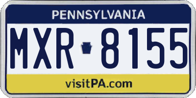 PA license plate MXR8155