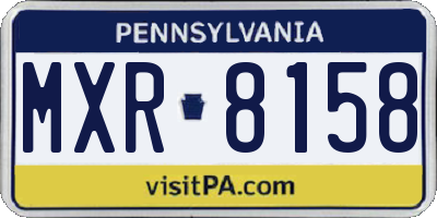 PA license plate MXR8158