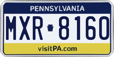 PA license plate MXR8160