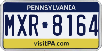 PA license plate MXR8164