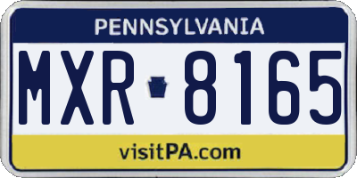 PA license plate MXR8165