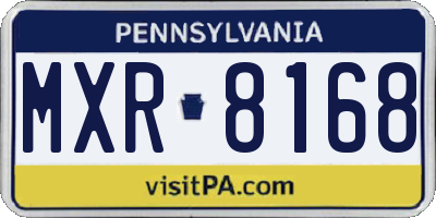 PA license plate MXR8168