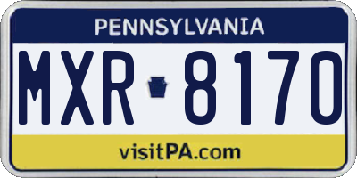 PA license plate MXR8170