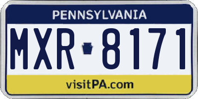 PA license plate MXR8171