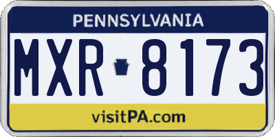 PA license plate MXR8173