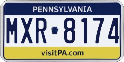 PA license plate MXR8174