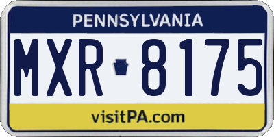 PA license plate MXR8175