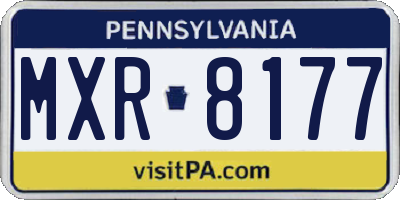 PA license plate MXR8177