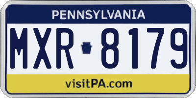 PA license plate MXR8179