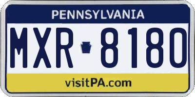 PA license plate MXR8180