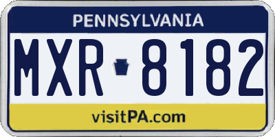 PA license plate MXR8182