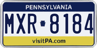 PA license plate MXR8184
