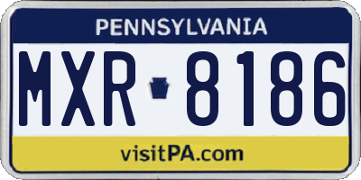 PA license plate MXR8186