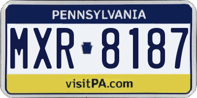 PA license plate MXR8187