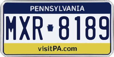 PA license plate MXR8189