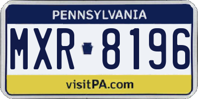 PA license plate MXR8196