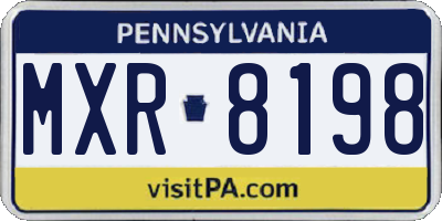 PA license plate MXR8198