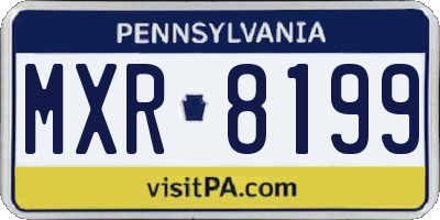 PA license plate MXR8199