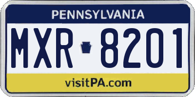PA license plate MXR8201