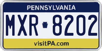 PA license plate MXR8202