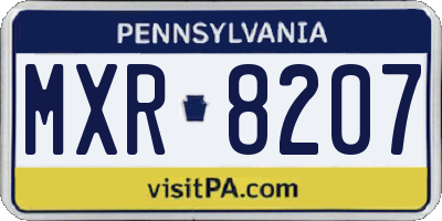 PA license plate MXR8207