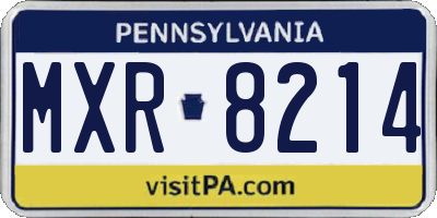 PA license plate MXR8214