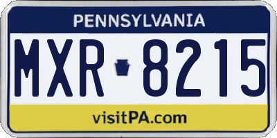 PA license plate MXR8215