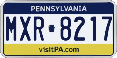 PA license plate MXR8217