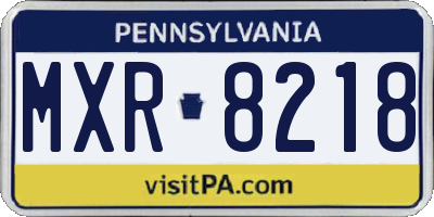 PA license plate MXR8218