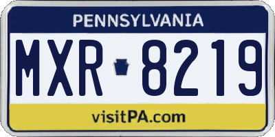 PA license plate MXR8219